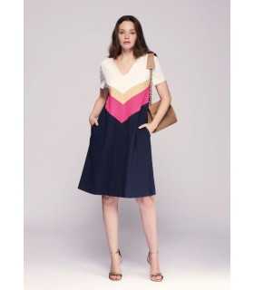 Vestido Tricolor Carmela Rosso Mujer
