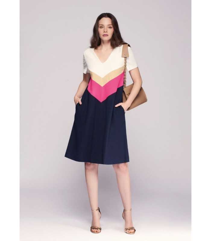Vestido Tricolor Carmela Rosso Mujer