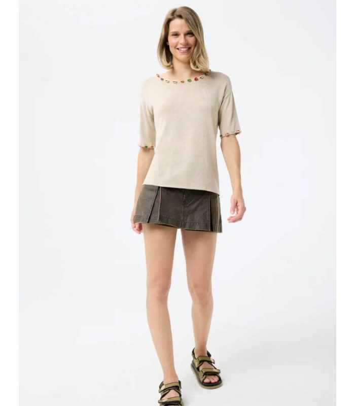 Suéter Beige Conchas Leo&ugo Mujer