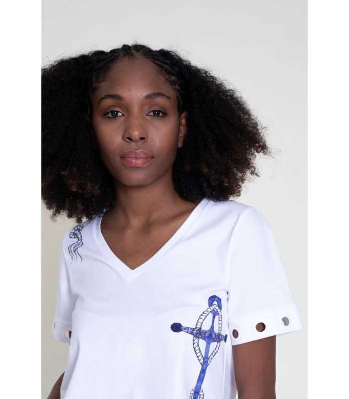 Camiseta Blanca Ancla Pisonero Mujer