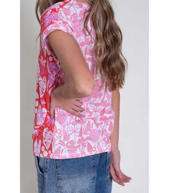 Camiseta Estampada Flores Pisonero Mujer