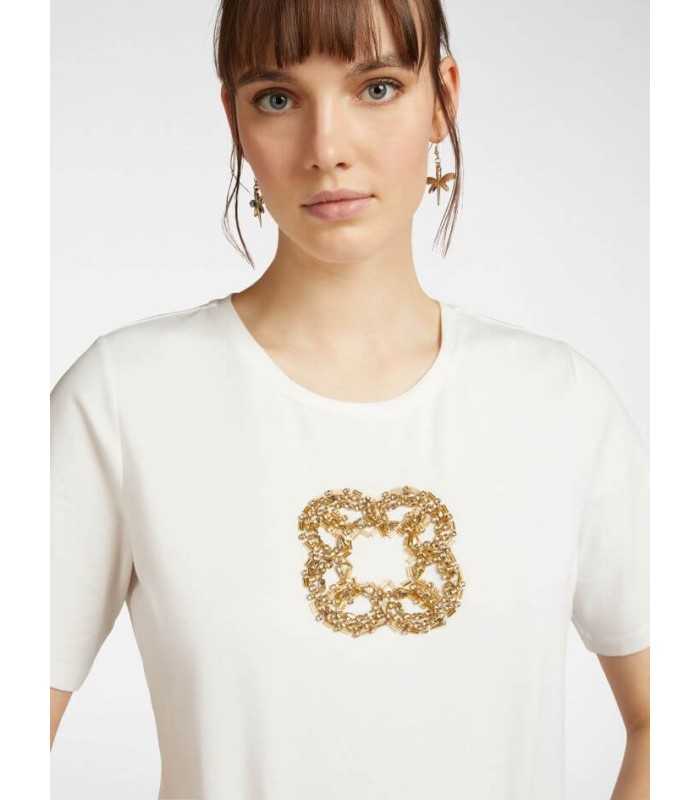 Camiseta Blanca Bordada Elena Miro Mujer