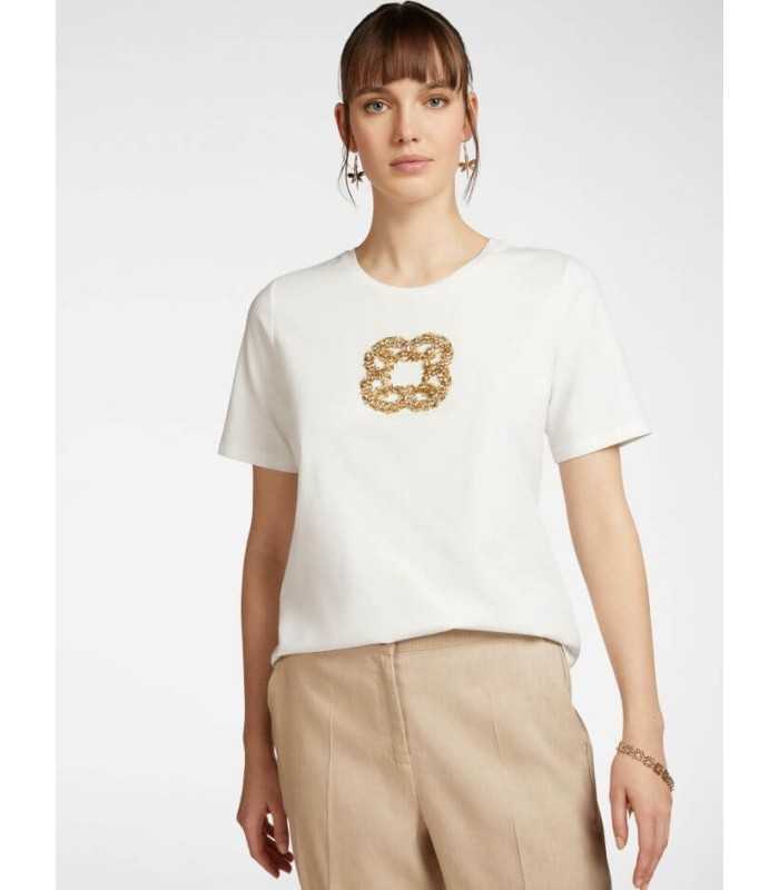 Camiseta Blanca Bordada Elena Miro Mujer