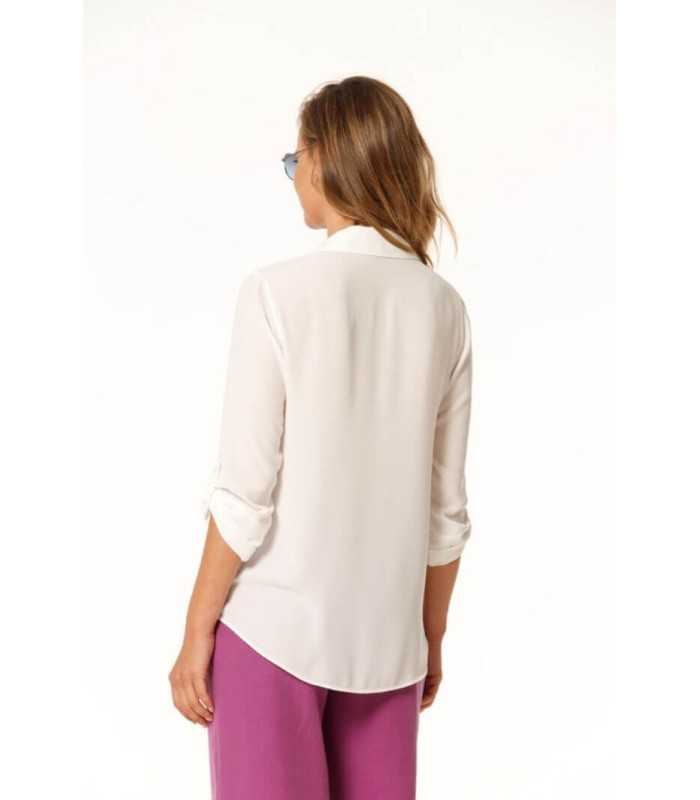 Camisa Blanca Georgette Oky Mujer