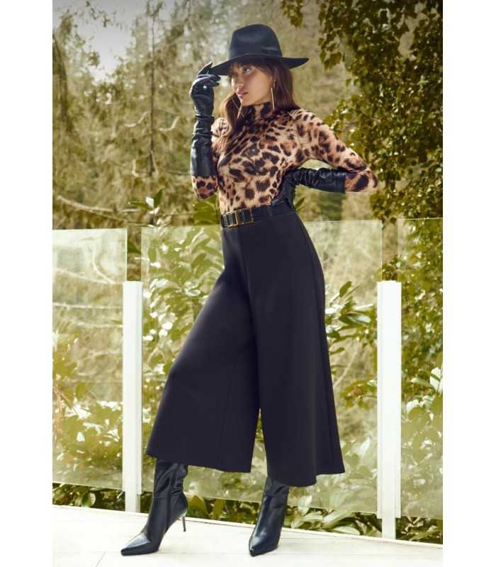 Pantalón Negro Ancho Frank Lyman Mujer