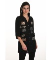 Blusa Negra Detalles Frank Lyman Mujer