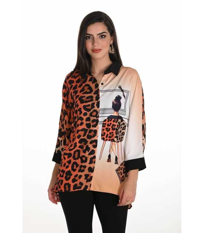 Blusa Animal Print Dibujo Frank Lyman Mujer