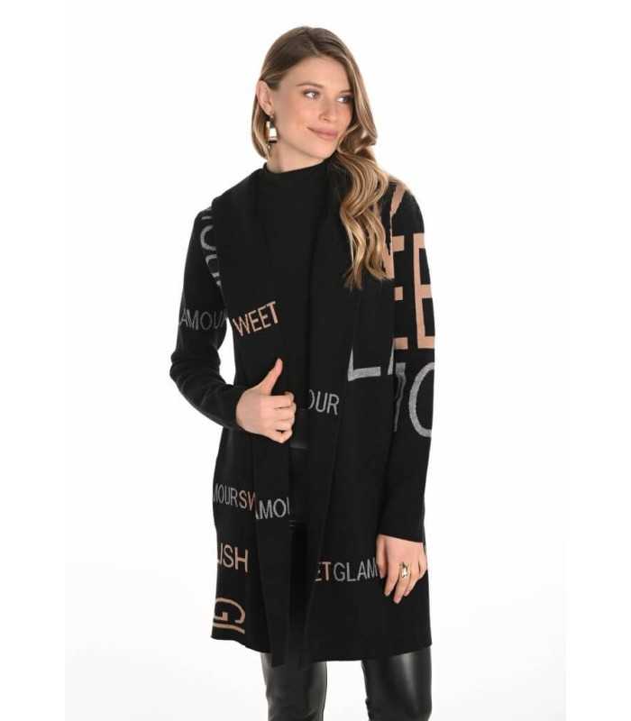 Chaqueta Negra Punto Frank Lyman Mujer
