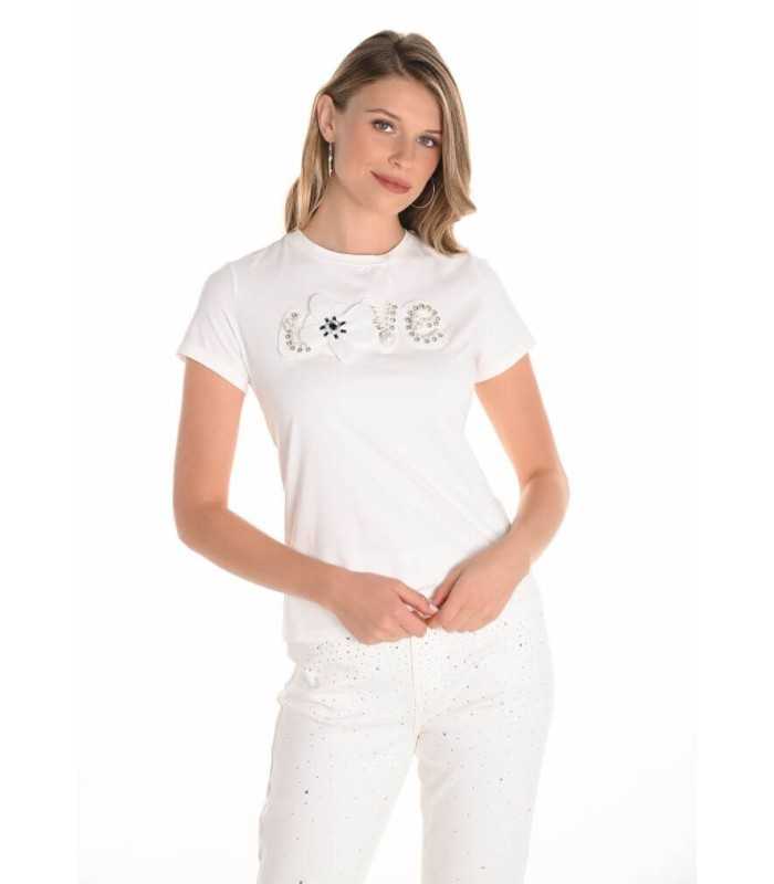 Camiseta Blanca Love Frank Lyman Mujer