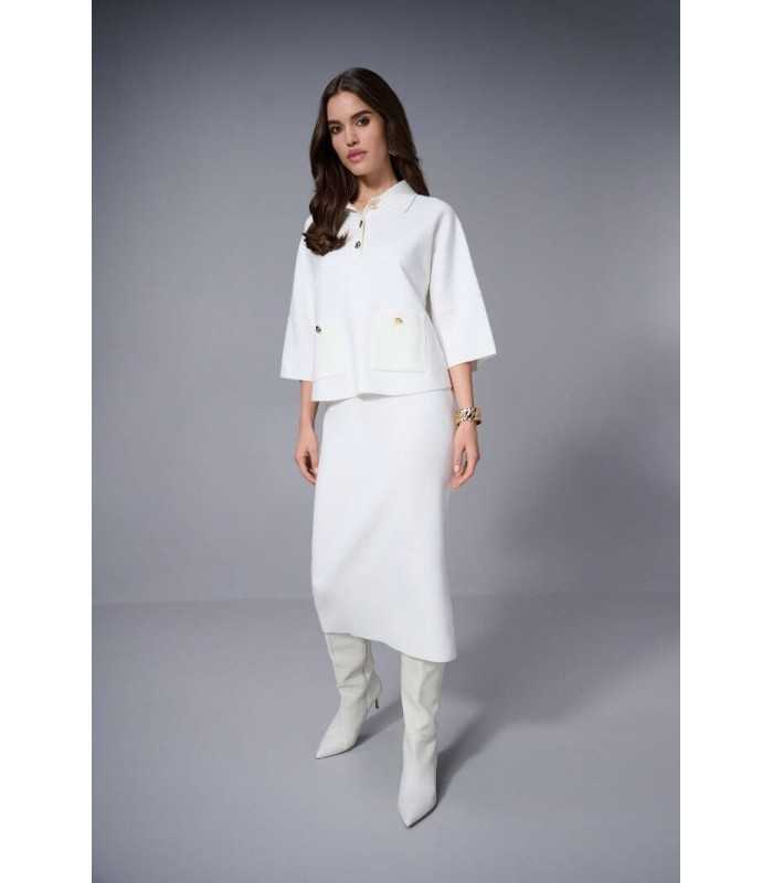 Falda Midi Blanca Joseph Ribkoff Mujer