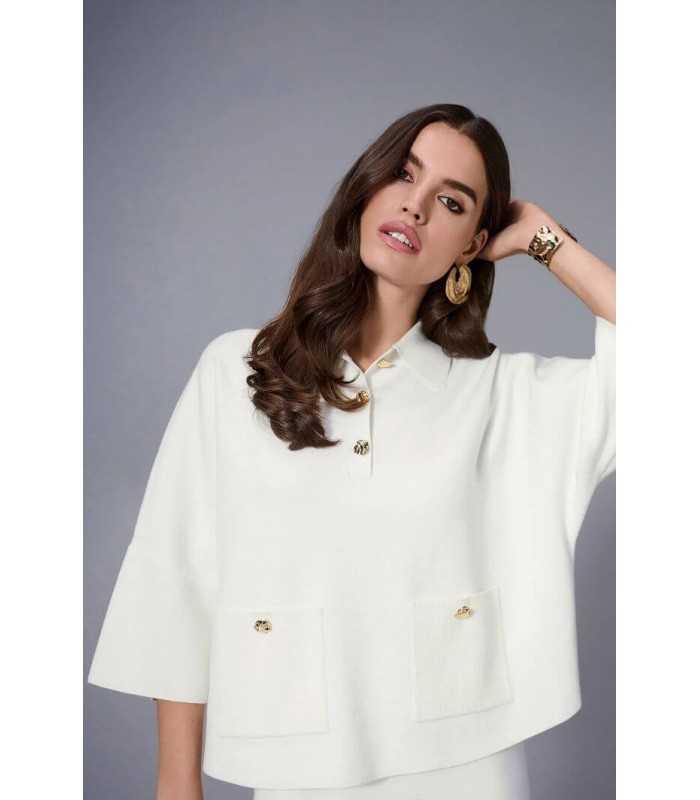 Suéter Boxy Punto Blanco Joseph Ribkoff Mujer