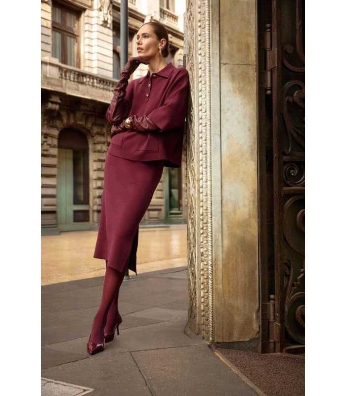 Falda Midi Granate Joseph Ribkoff Mujer