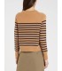 Suéter Camel Rayas Marella Mujer
