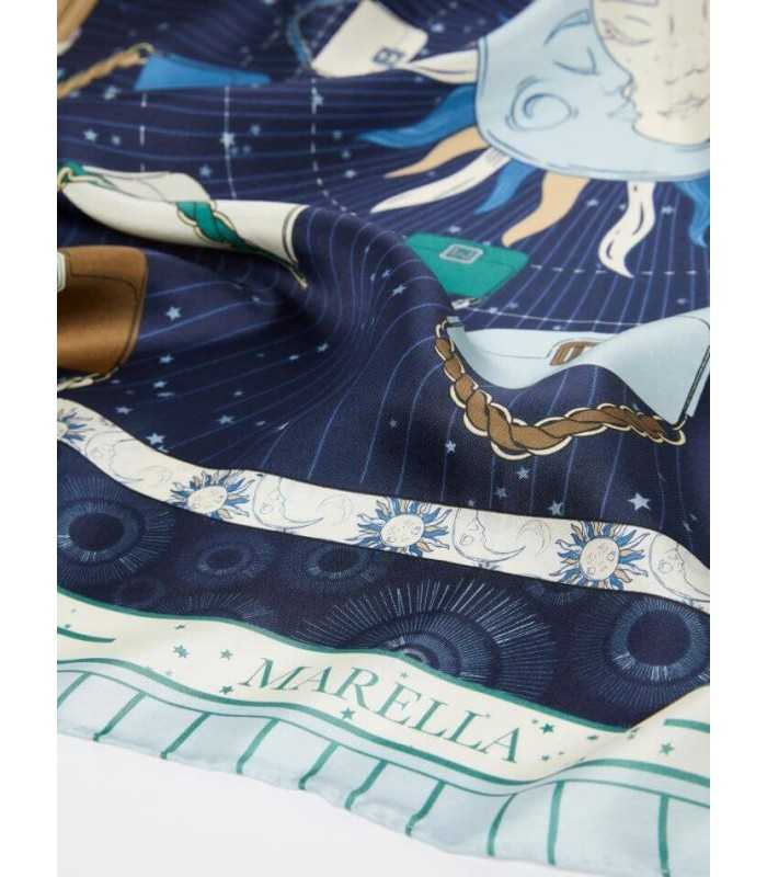Fular Azul Estampado Marella Mujer