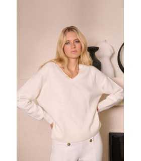 Suéter Blanco Lentejuelas Joseph Ribkoff Mujer