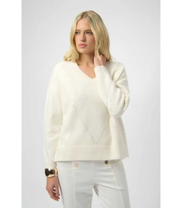 Suéter Blanco Lentejuelas Joseph Ribkoff Mujer