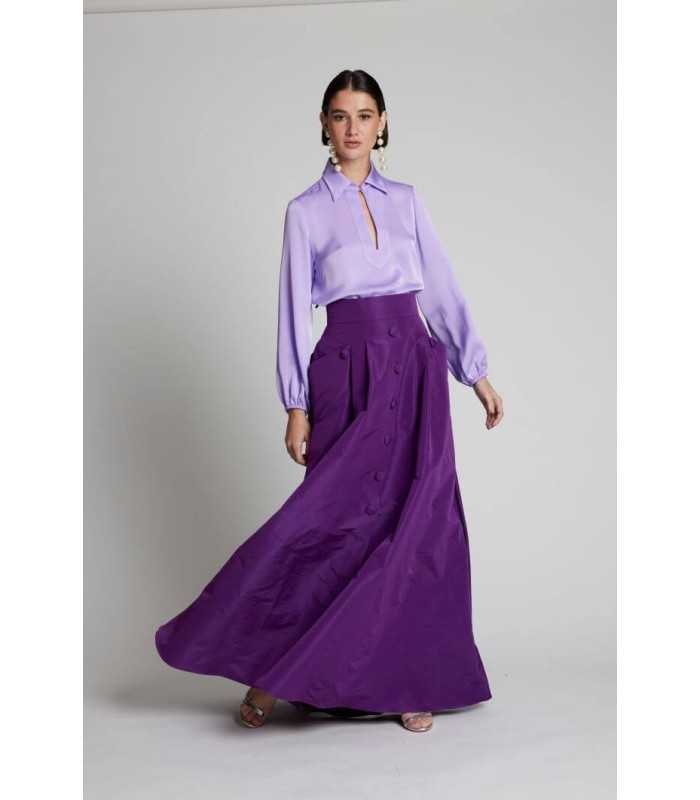 Camisa Raso Malva Moskada Mujer