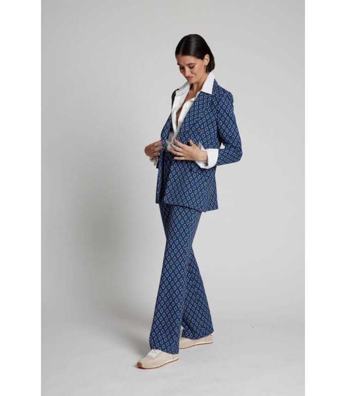 Pantalón Azul Estampado Moskada Mujer