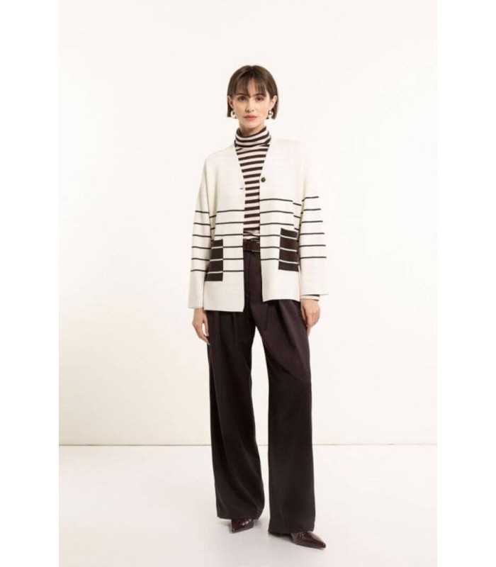 Chaqueta Blanca Rayas Maria Bellentani Mujer