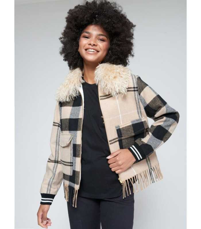 Chaqueta Bomber Cuadros Vilagallo Mujer