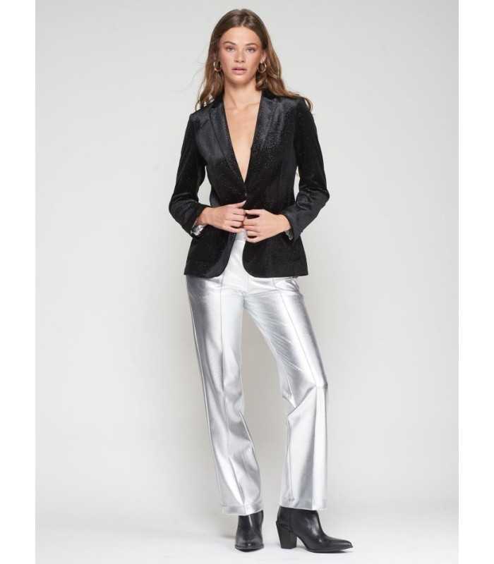 Chaqueta Negra Terciopelo Vilagallo Mujer