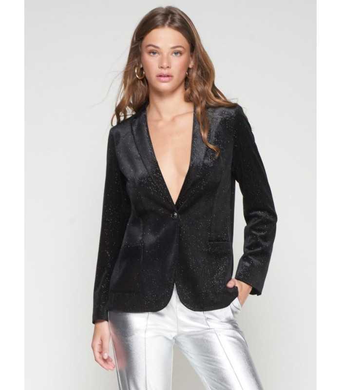 Chaqueta Negra Terciopelo Vilagallo Mujer