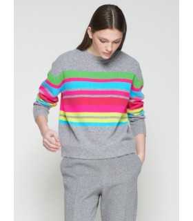 Suéter Gris Rayas Vilagallo Mujer