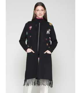 Chaqueta Negra Bordados Vilagallo Mujer
