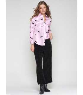 Camisa Rayas Perros Vilagallo Mujer