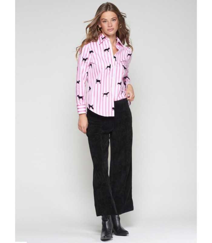 Camisa Rayas Perros Vilagallo Mujer