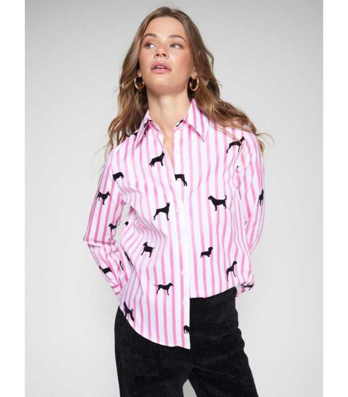 Camisa Rayas Perros Vilagallo Mujer