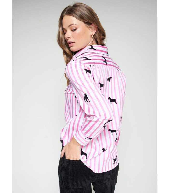 Camisa Rayas Perros Vilagallo Mujer
