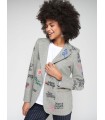 Chaqueta Gris Serigrafia Vilagallo Mujer