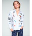 Camisa Rayas Serigrafia Vilagallo Mujer