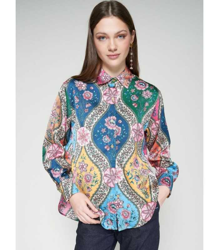 Camisa Estampada Flores Vilagallo Mujer