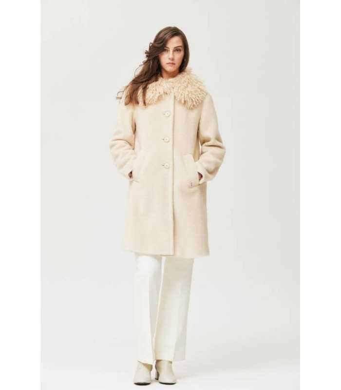 Abrigo Crudo Punto Oky Mujer