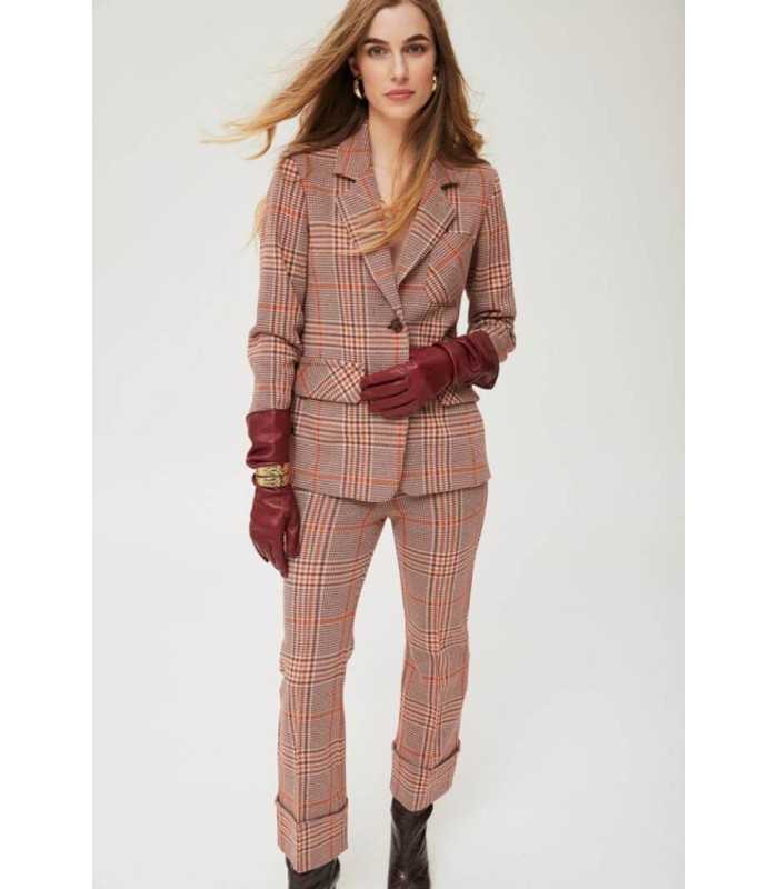 Chaqueta Americana Cuadros Oky Mujer