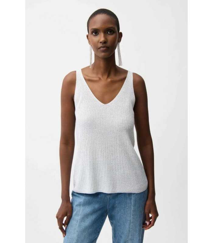 Top Punto Metalizado Blanco Joseph Ribkoff Mujer