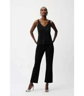 Top Punto Metalizado Negro Joseph Ribkoff Mujer