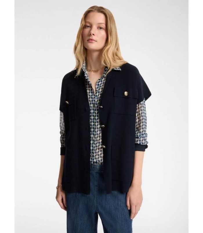 Chaleco Largo Marino Elena Miro Mujer