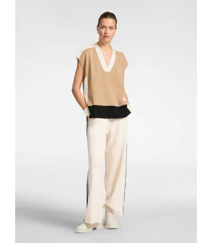 Chaleco Camel Escote Pico Elena Miro Mujer