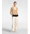 Chaleco Camel Escote Pico Elena Miro Mujer
