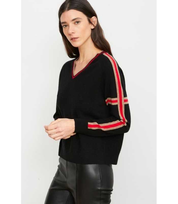 Suéter Negro Rayas Aldo Martins Mujer