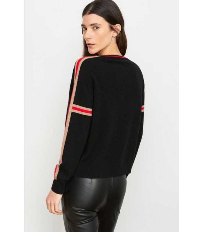 Suéter Negro Rayas Aldo Martins Mujer