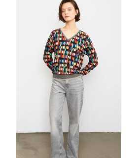 Blusa Círculos Contrastes Aldo Martins Mujer