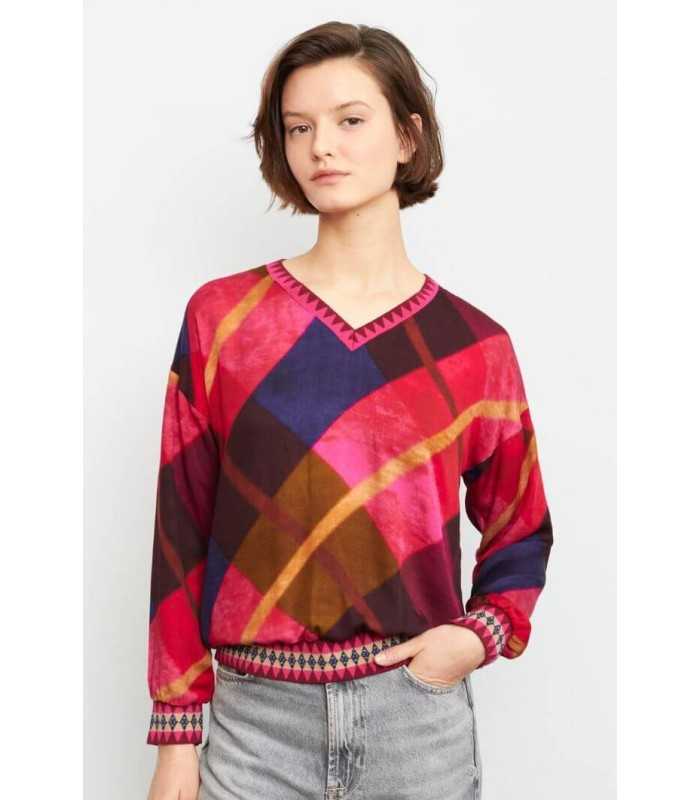 Blusa Fucsia Estampada Aldo Martins Mujer