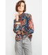 Blusa Estampada Cuello Alto Aldo Martins Mujer