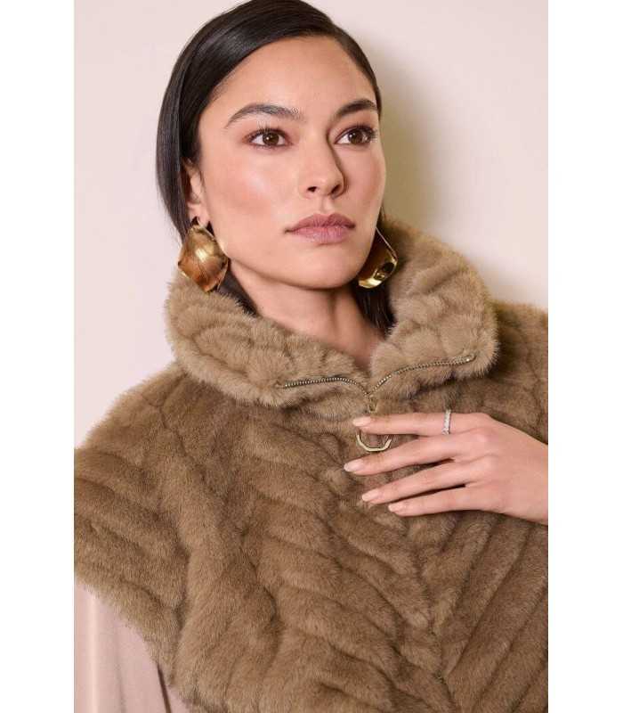 Chaleco Piel Camel Joseph Ribkoff Mujer