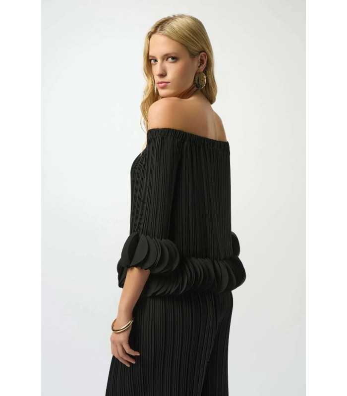 Top Plisado Negro Joseph Ribkoff Mujer