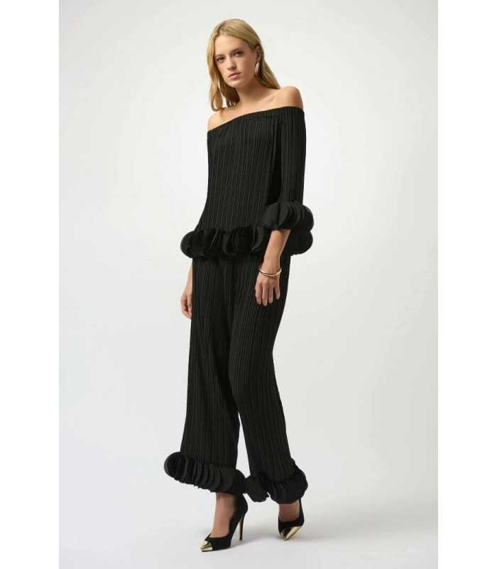 Top Plisado Negro Joseph Ribkoff Mujer